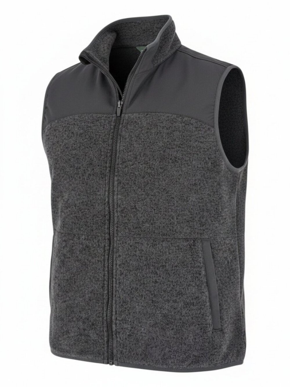 WOOLRICH charcoal fleece zip vest l
